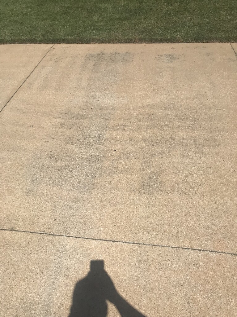 Discolored concrete or tinted sealer Stains/Surfaces Pressure
