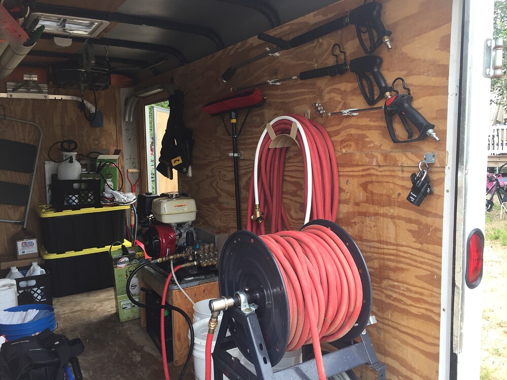 Hanging surface cleaner in enclosed trailer Pressure Washing Resource