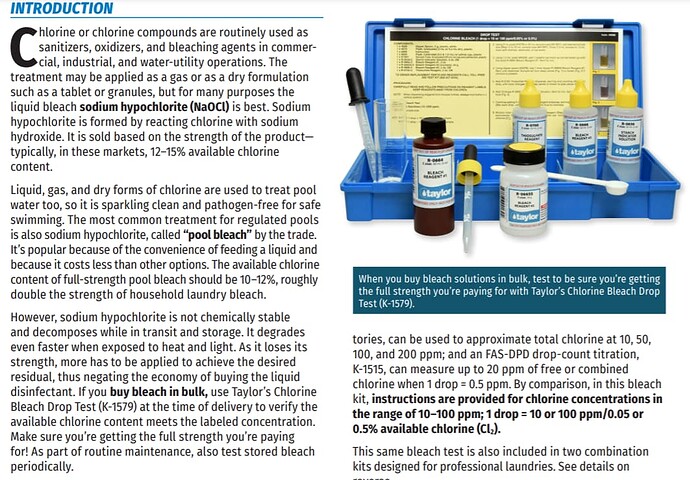 Bleach test Kit