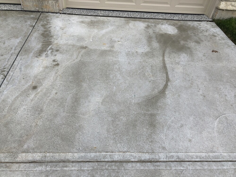 Acid wash stained a concrete driveway Stains/Surfaces Pressure